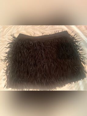 Black Express fringe Mini Skirt size 0